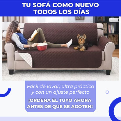Sofá siempre limpio y protegido: Cubre Sofá 2 Puestos Reversible 🛋️🐶