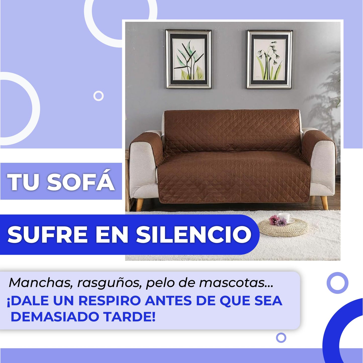 Sofá siempre limpio y protegido: Cubre Sofá 2 Puestos Reversible 🛋️🐶