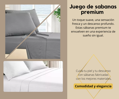 Juego Sábanas Algodón 180 Hilos Premium